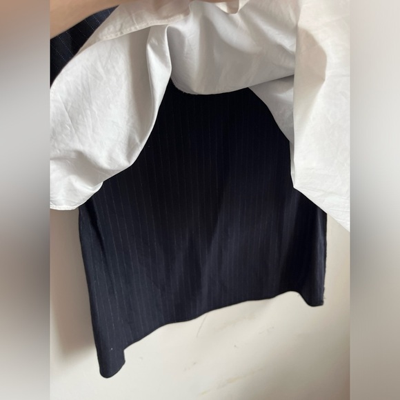 Derek Lam 10 Crosby Wool Pinstriped tiered Sleeveless V-neck blouse Sz 6 - Picture 6 of 14